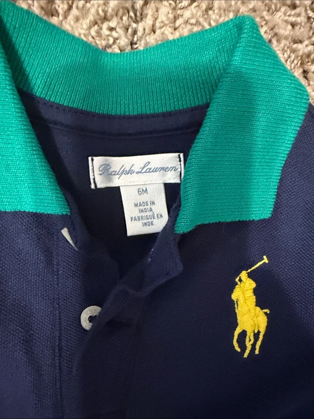 Ralph Lauren Baby Boys Navy Polo Romper Shortall NWT